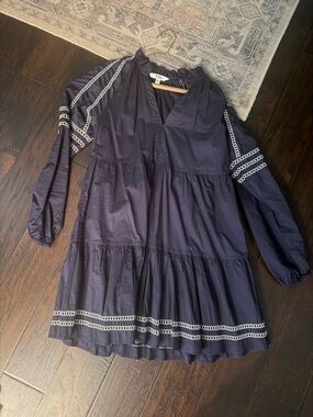 BB Dakota by Steve Madden Navy Blue Embroidered Dress Size XS